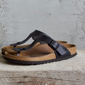 Birkenstock Black Birko - Flor Gizeh Snadals Size 36